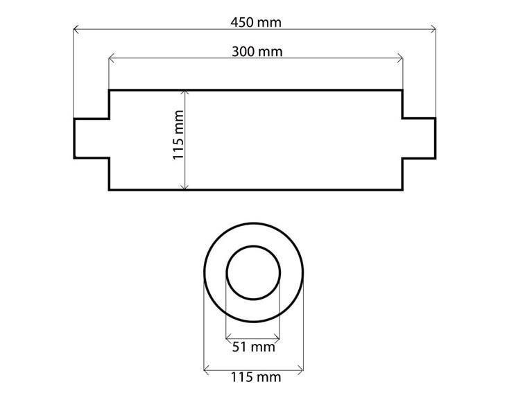 Резонатор Turboworks 51мм 300мм ss409 3508122 фото