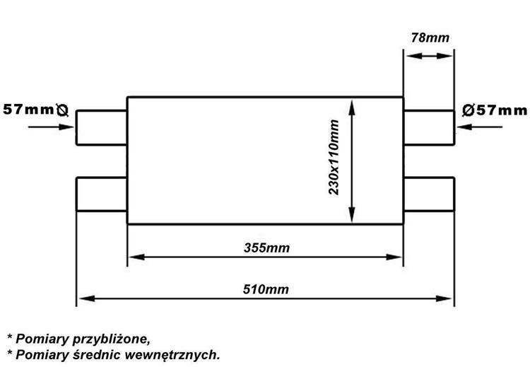 Прямоточний глушник Turboworks 57мм ss409 2-2 3508102 фото