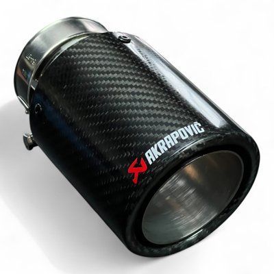 Насадка на глушник кругла Akrapovic Carbon Gloss 89мм хром 35081143BG фото