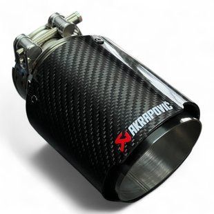 Насадка на глушник кругла Akrapovic Carbon Gloss 89мм хром 35081142BG фото