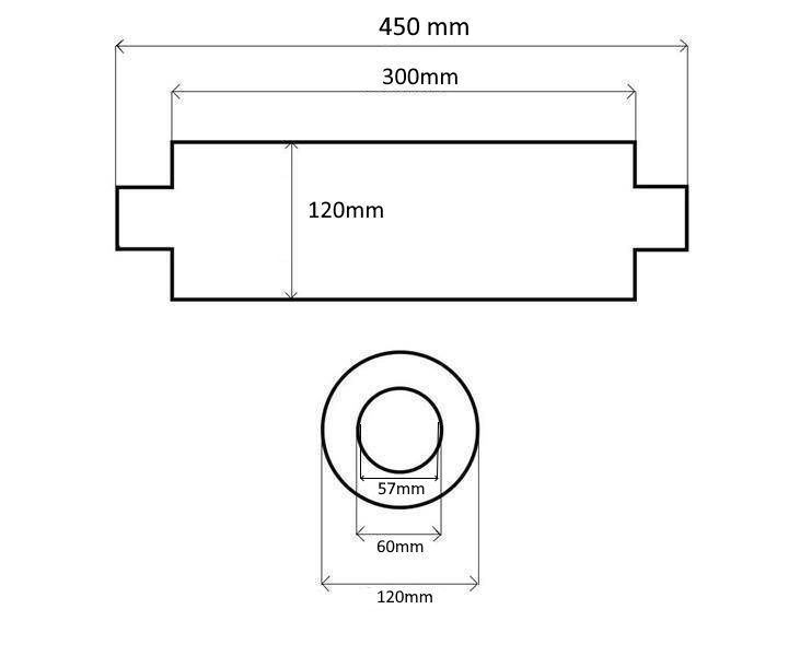 Резонатор Turboworks 57мм 300мм ss304 3508151 фото
