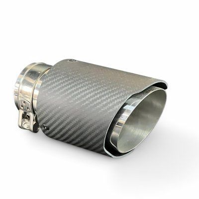 Насадка на глушник кругла Carbon matt 89мм хром 3508124236 фото