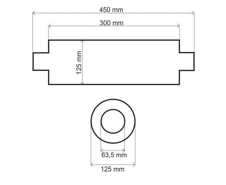 Резонатор Turboworks 63,5мм 300мм ss409 3508124 фото